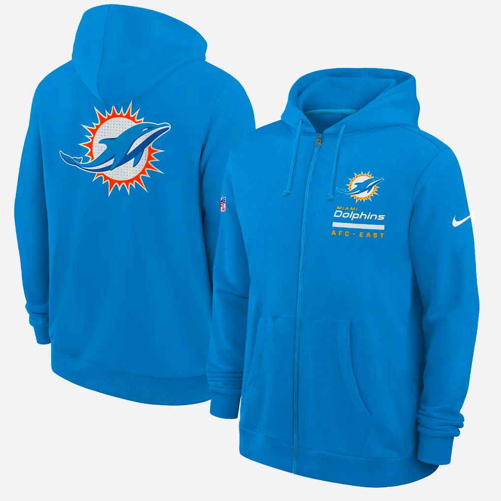 Men 2026 NFL Miami Dolphins zip-up hoodie Blue 01-0